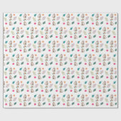 カンガルー及び花柄ラッピング紙 ラッピングペーパー (フラット)