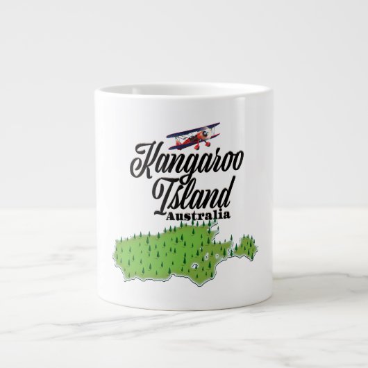 カンガルー島オーストラリア地図 ジャンボコーヒーマグカップ (正面)