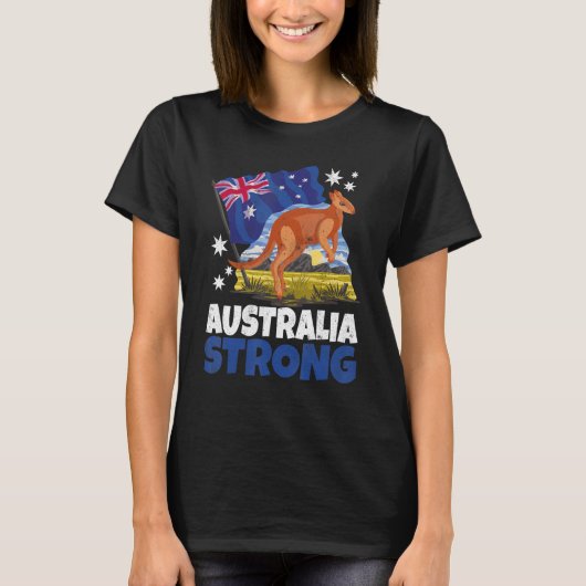 カンガルー愛国的オーストラリア国旗オーストラリア国旗 Tシャツ (正面)