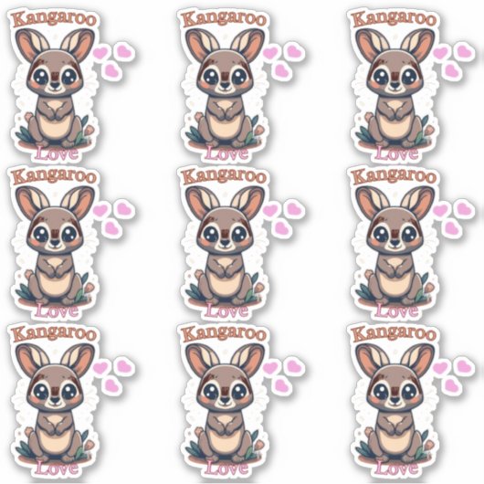カンガルー愛！ シール (正面)