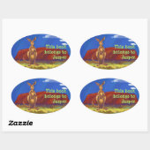 カンガルー文房具 楕円形シール (シート)