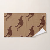 カンガルー模様 バスタオルセット (ハンドタオル)