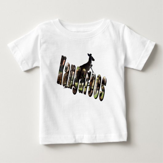 カンガルー次元写真ロゴ、 ベビーTシャツ (正面)