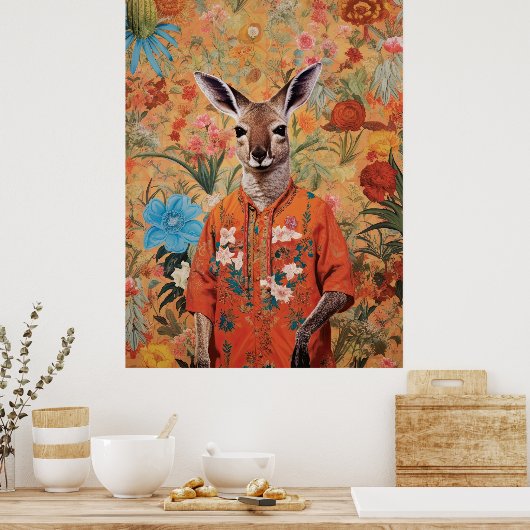 カンガルー氏が庭で ポスター (キッチン)