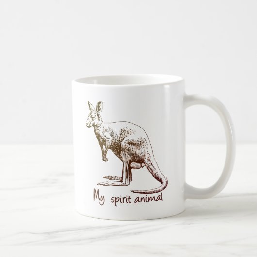 カンガルー私の精神動物 コーヒーマグカップ (右)