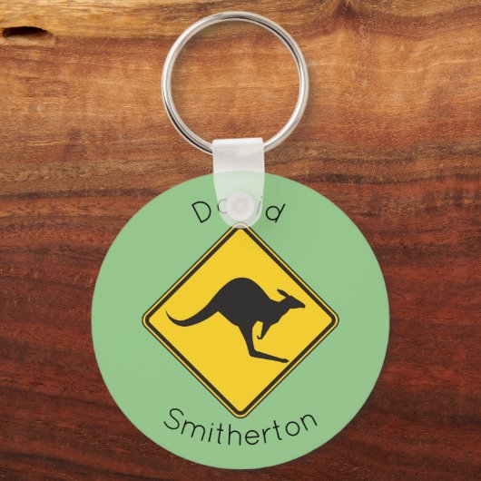 カンガルー警告標識キーチェーンギフトオーストラリア キーホルダー (正面)