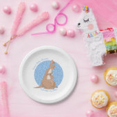 カンガルー赤ちゃんシャワータンとブルーパターン ペーパープレート (パーティー)