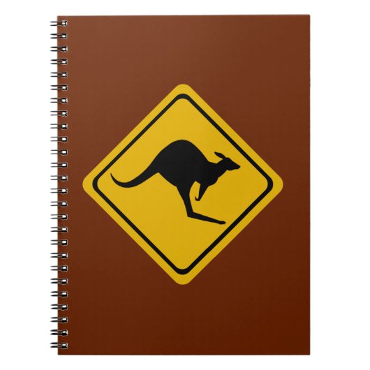 カンガルー道路標識 ノートブック (正面)