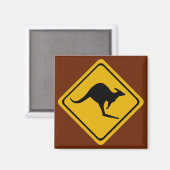カンガルー道路標識 マグネット (正面/裏面)