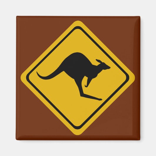 カンガルー道路標識 マグネット (正面)