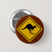 カンガルー道路標識 缶バッジ (正面&裏面)