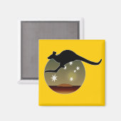 カンガルー・オーストラリアのアイコン磁石 マグネット (正面/裏面)