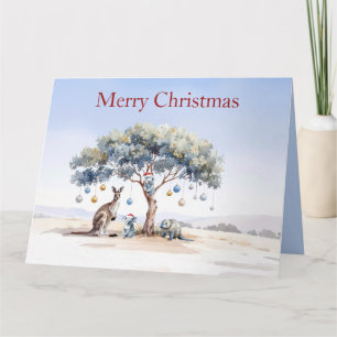 カンガルー コアラ プラチプス クリスマス ユーカリ ツリー オーナメント カード