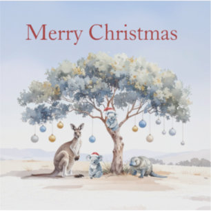 カンガルー コアラ プラチプス クリスマス ユーカリ ノッポ オーナメント シール