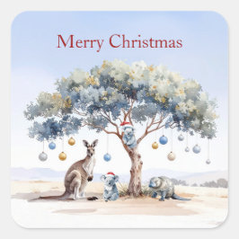 カンガルー コアラ プラチプス クリスマス ユーカリ ノベルティ スクエアシール