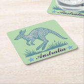 カンガルー スクエアペーパーコースター (アングル)