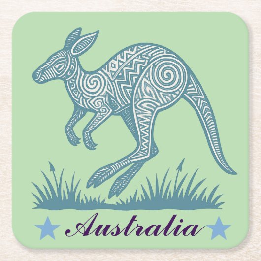 カンガルー スクエアペーパーコースター (正面)