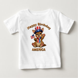 カンガルー (5ag) 愛国少年Tシャツ ベビーTシャツ