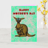 カンガロおもしろいハッピーマザーデイカード カード (黄色い花)