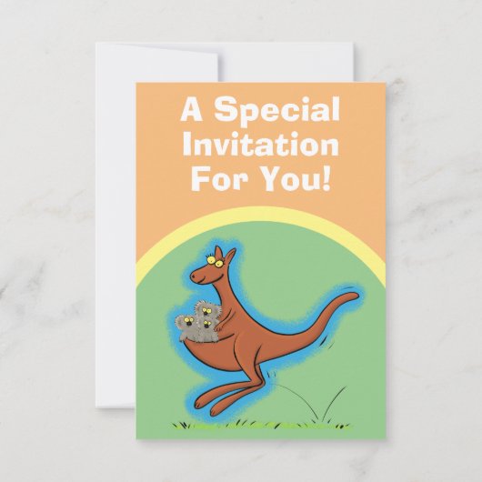 カンガロおもしろいーとコアラの漫画招待状 招待状 (裏面)