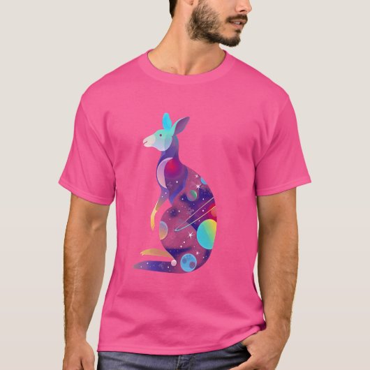 カンガロはっきりした宇宙ファンタジーユニーク動物愛好家G Tシャツ (正面)