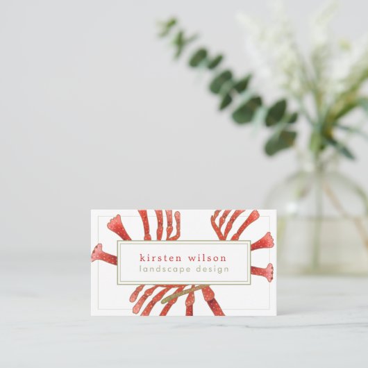 カンガロエレガントポーの花 – パーソナライズされた 名刺 (スタンド正面)