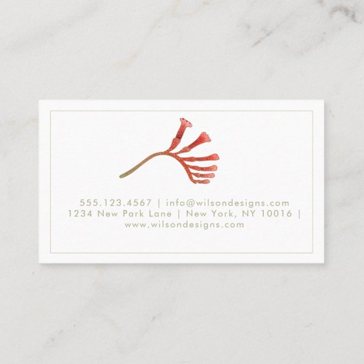 カンガロエレガントポーの花 – パーソナライズされた 名刺 (裏面)