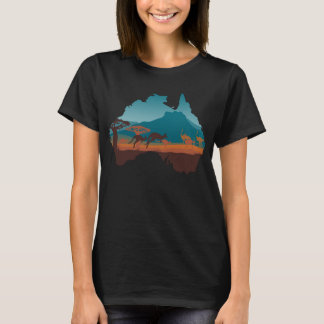 カンガロカッコいいオーストラリア旅行支援オーストラリア Tシャツ