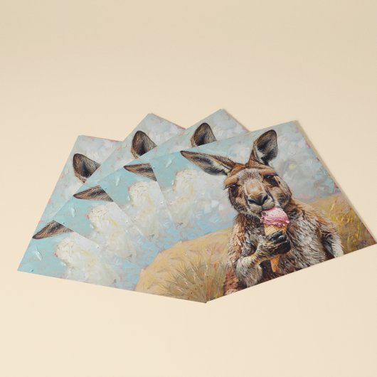 カンガロ食べ物ーのアイスクリーム 招待状