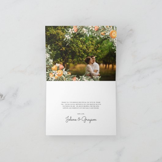 カンキエレガントツオ結婚ーチャードの写真ありがとう サンキューカード (内部)