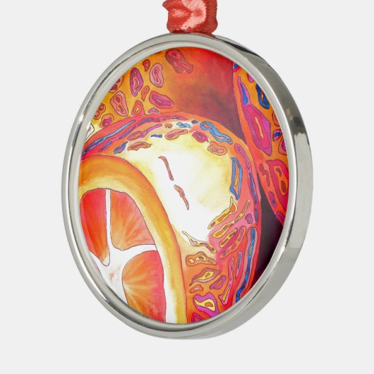 カンキツの水彩果樹 メタルオーナメント (左)