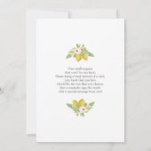 『カンキツ·レモンズ·ベイビー·シャワー·ガール』 招待状 (裏面)