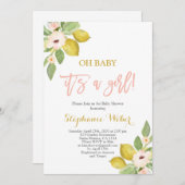 『カンキツ·レモンズ·ベイビー·シャワー·ガール』 招待状 (正面/裏面)