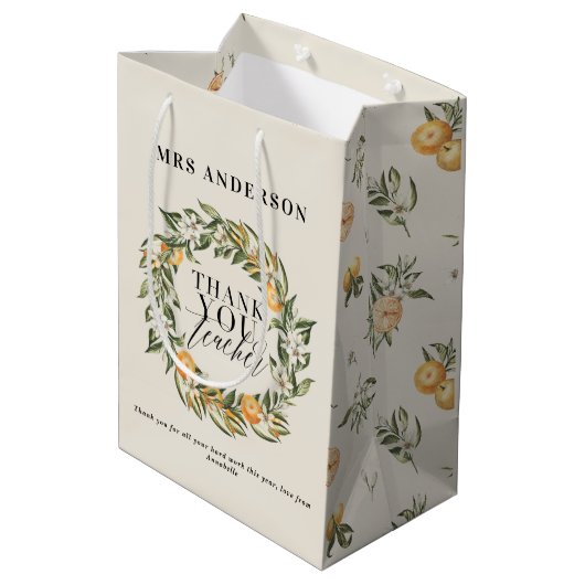 カンキ素朴ツオ感謝していレンジの植物先生m ミディアムペーパーバッグ (裏面アングル)