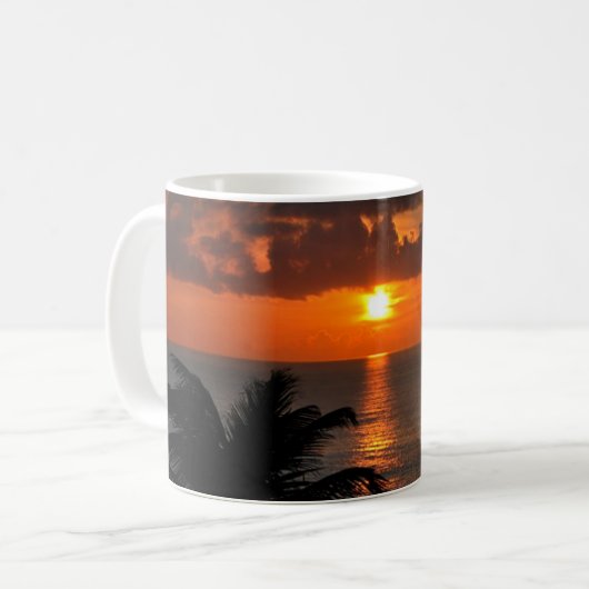 カンクンでの熱帯の夕焼け コーヒーマグカップ (正面左)
