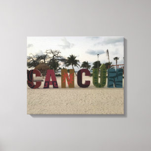 カンクンの印- Playa Delfinesのメキシコのキャンバス キャンバスプリント