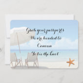 カンクンの結婚式の搭乗券の招待状 招待状 (裏面)