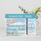 カンクンの結婚式の搭乗券の招待状 招待状 (スタンド正面)