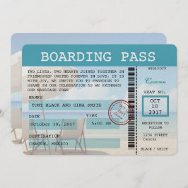 カンクンの結婚式の搭乗券の招待状 招待状