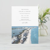 カンクンウォーターカラーデスティネーションウェディング招待状 招待状 (スタンド正面)