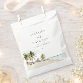 カンクンウォーターカラービーチパームツリーデスティネーション フェイバーバッグ (クリップ留めされた状態)