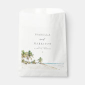 カンクンウォーターカラービーチパームツリーデスティネーション フェイバーバッグ (正面)