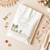 カンクンウォーターカラービーチパームツリーデスティネーション フェイバーバッグ