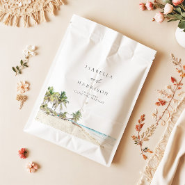 カンクンウォーターカラービーチパームツリーデスティネーション フェイバーバッグ