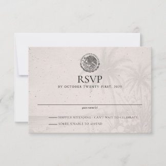 カンクンパスポート結婚式RSVPカード 出欠カード