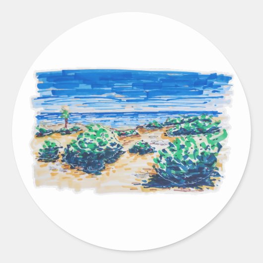 カンクンビーチカラフルとフレッシュ ラウンドシール (正面)