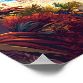 カンクンビーチメキシコヴィンテージイラストレーション旅行 ポスター (角)