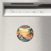 カンクンビーチメキシコヴィンテージトラベル マグネット (インサイチュ (食洗機))