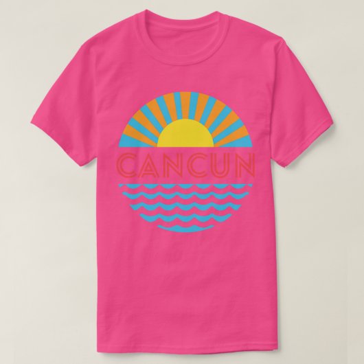 カンクンビーチ太陽と波 Tシャツ (デザイン正面)
