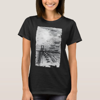 カンクンビーチ曇り黒白 Tシャツ